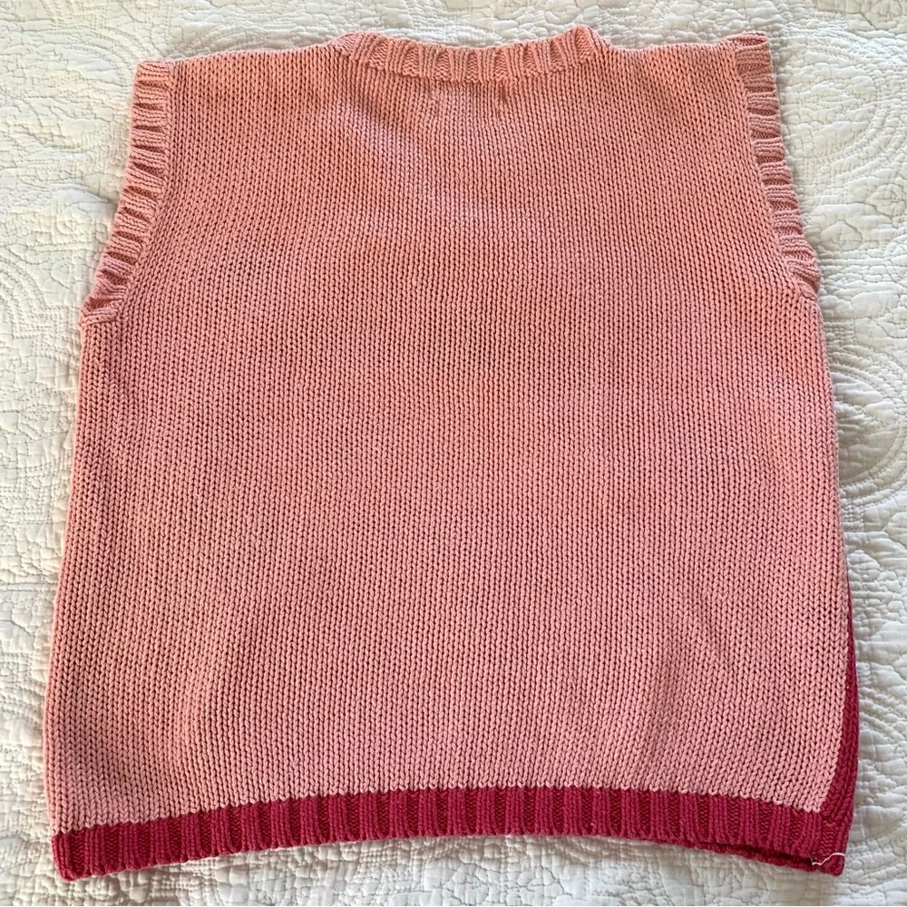 Vintage Sweater Jack Winter Hand Knit Easter Fruit Basket Sz Medium Petite Pink - Picture 12 of 12